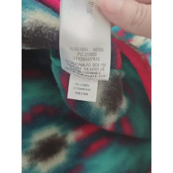 Patagonia Synchilla Wild Desert Aztec Western Pullover Fleece Jacket Sweater XS - Picture 14 of 14